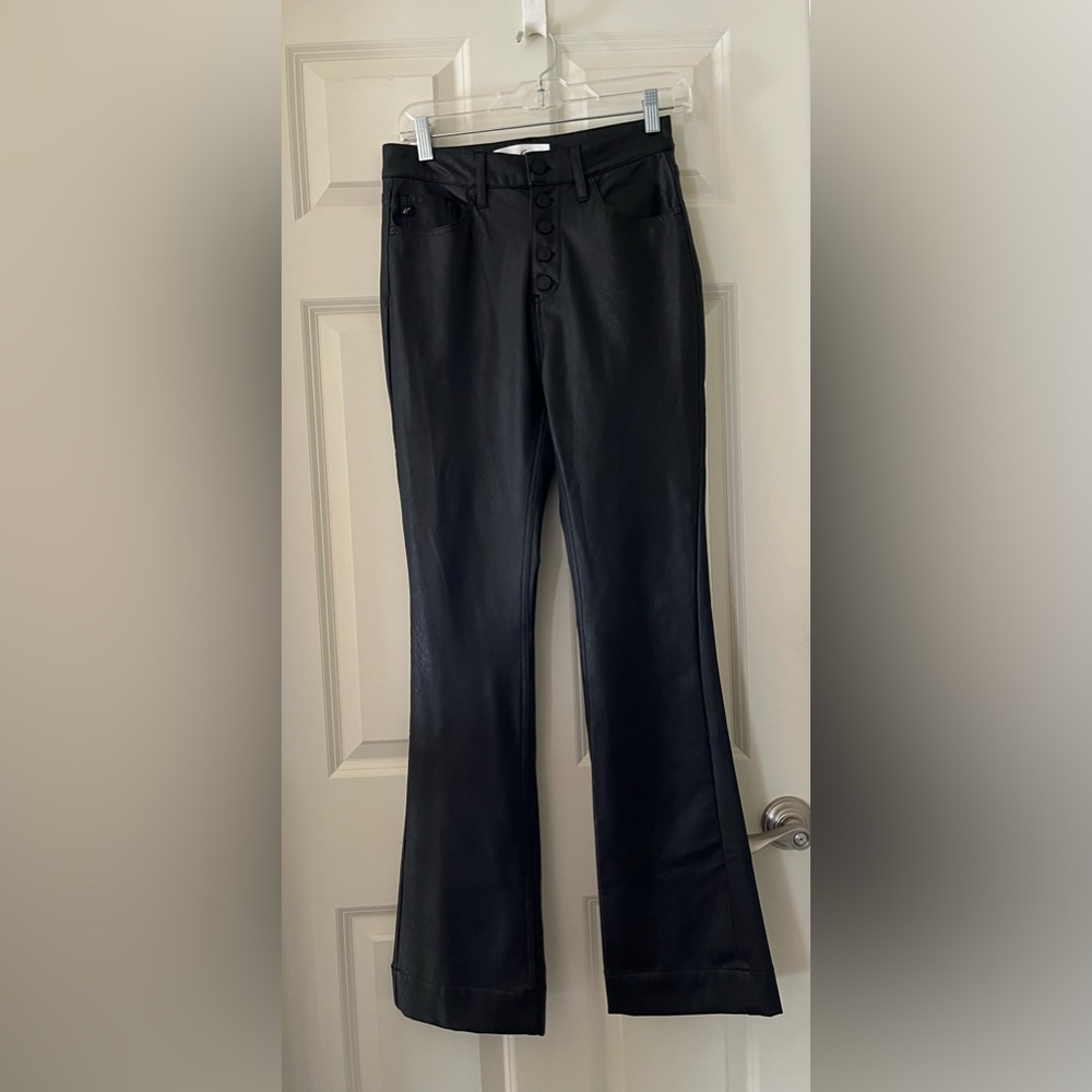 - Women’s Era KanCan Faux Leather Black Bootcut Pants 7/27 5 button 5 pocket 27